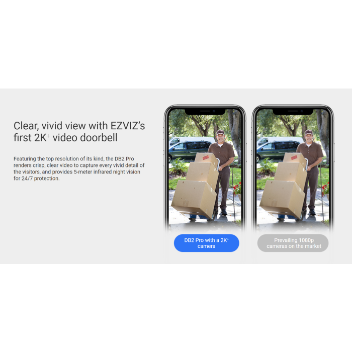 EZVIZ DB2 Pro Battery-Powered 2K Video Doorbell