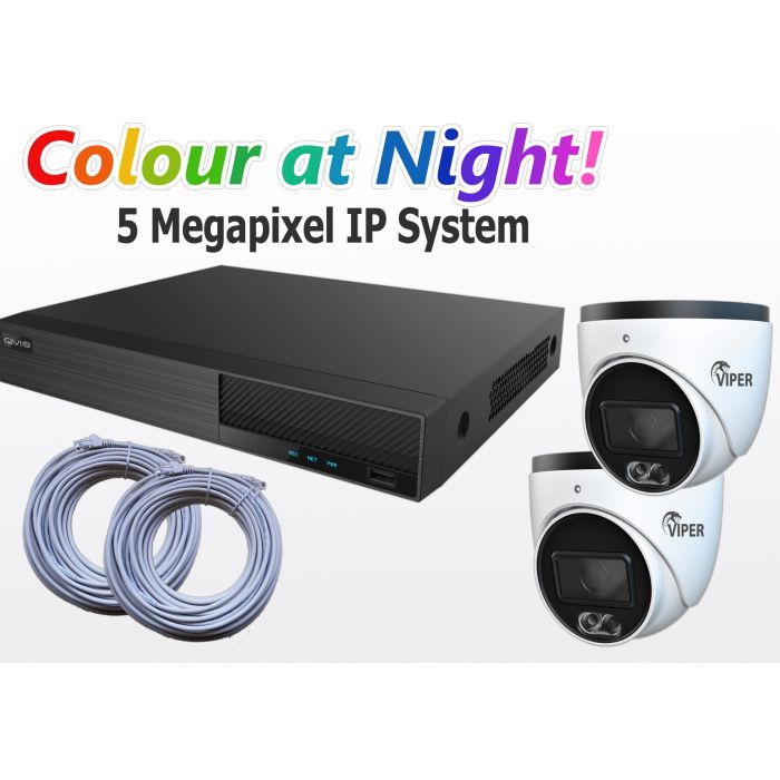 Two Camera 5MP IP CCTV Kit from QVIS