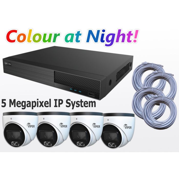 QVIS Four Camera 6MP IP CCTV Kit from QVIS