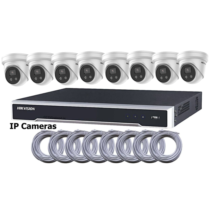 HIKVision Eight Camera CCTV Kit with 4MP IP DarkFighter Cameras