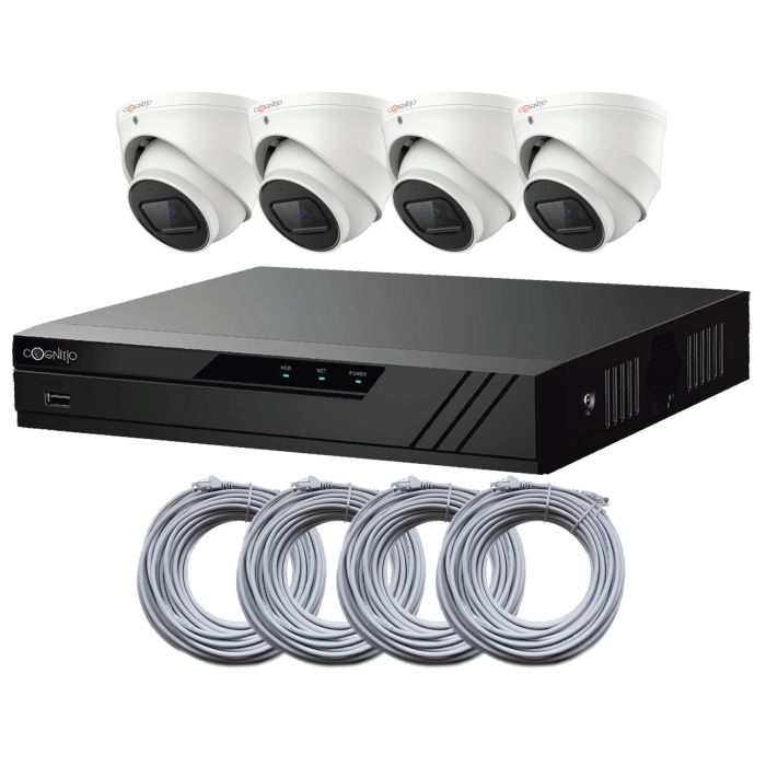 Four Camera 5MP IP CCTV Kit from Cognitio with Audio