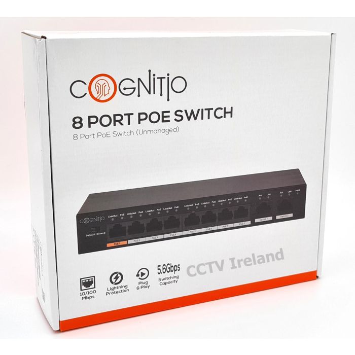 Eight Port PoE Switch QVIS COG-POESWITCH-POE8
