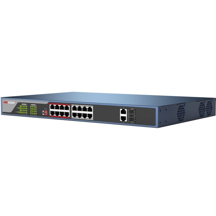 DS-3E0318P-E 16 Way HIKVision PoE Switch with 2 Gigabit Uplink