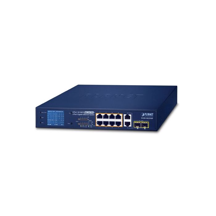 FGSD-1022VHP 8-Port PoE Switch with LCD Screen