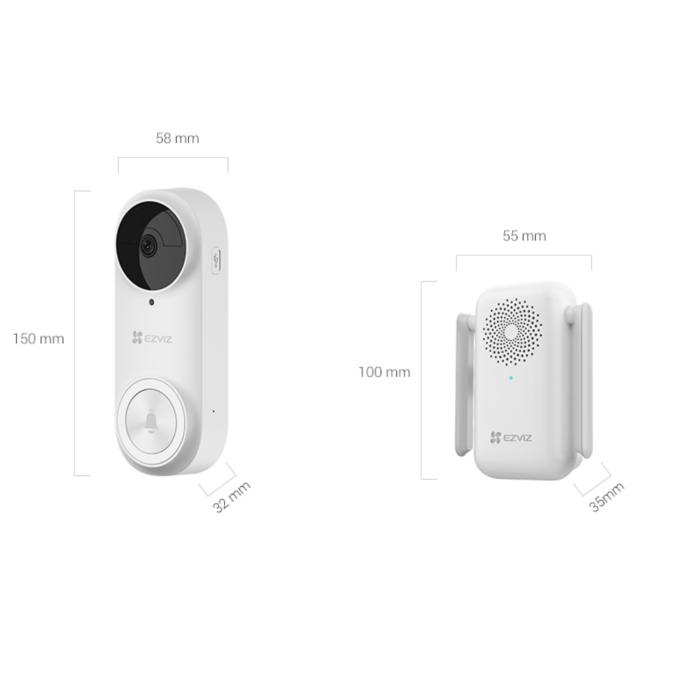 EZVIZ DB2 Pro Battery-Powered 2K Video Doorbell