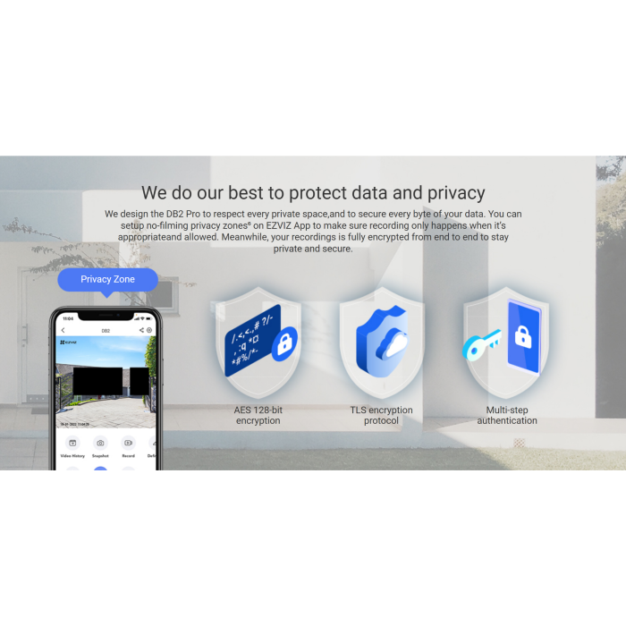 EZVIZ DB2 Pro Battery-Powered 2K Video Doorbell