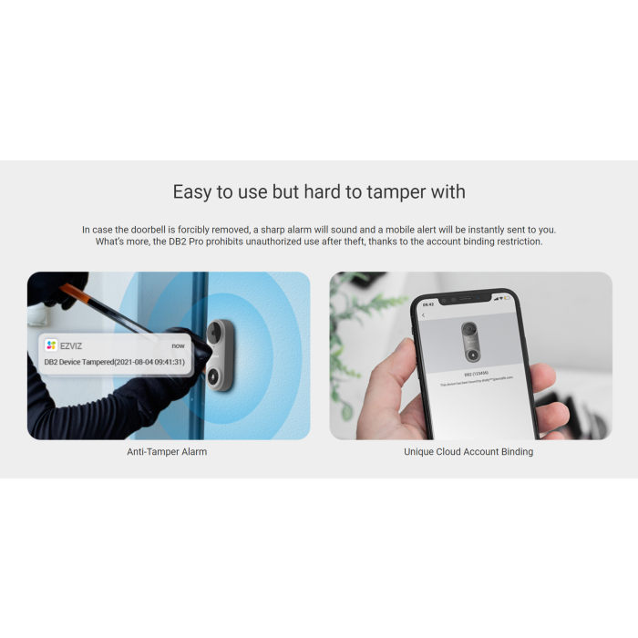 EZVIZ DB2 Pro Battery-Powered 2K Video Doorbell