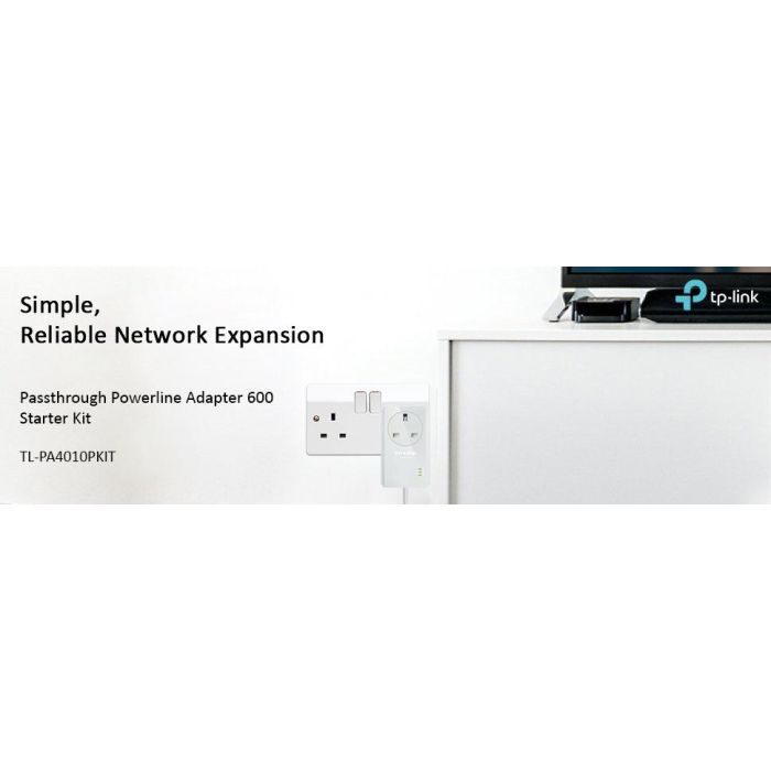 TP-Link TL-PA4010P KIT AV600 Passthrough Powerline Starter Kit