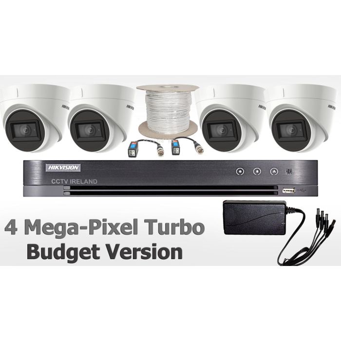 HIKVision 4 Camera Budget 4MP Full HD CCTV Kit