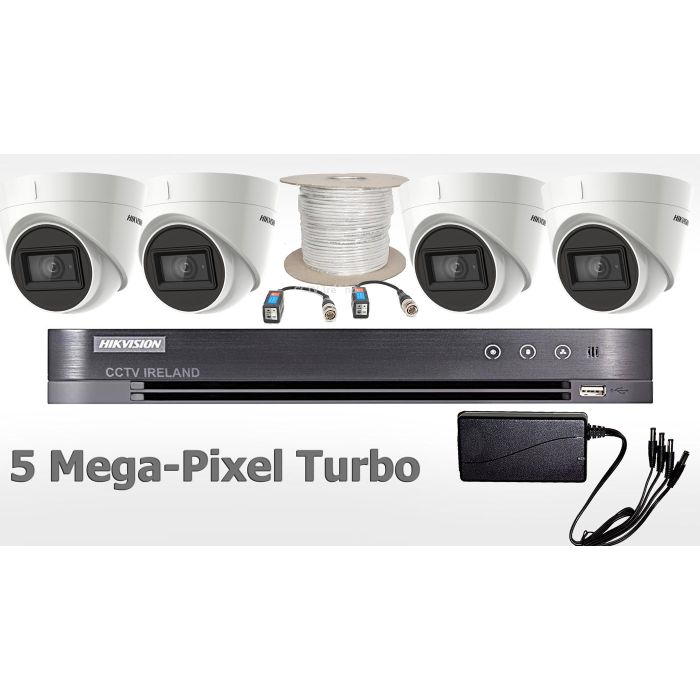 HIKVision 4 Camera Turbo CCTV Kit with 5MP IR Cameras 