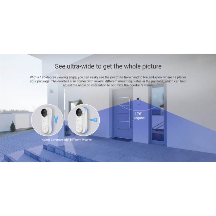 EZVIZ DB2 Pro Battery-Powered 2K Video Doorbell