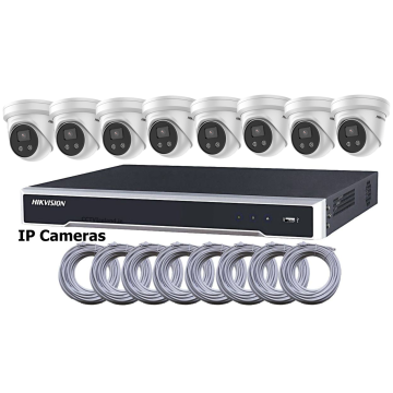 HIKVision Eight Camera CCTV Kit with 4MP IP DarkFighter Cameras