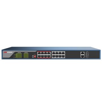 DS-3E0318P-E 16 Way HIKVision PoE Switch with 2 Gigabit Uplink