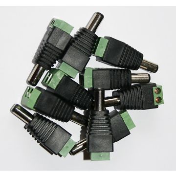 Male DC Power Plug For CCTV Cameras 10 Pack