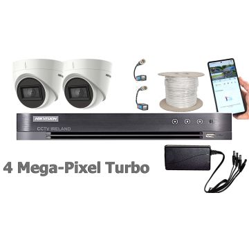 HIKVision 2 Camera TurboHD 4MP Budget CCTV Kit with DVR & Cameras