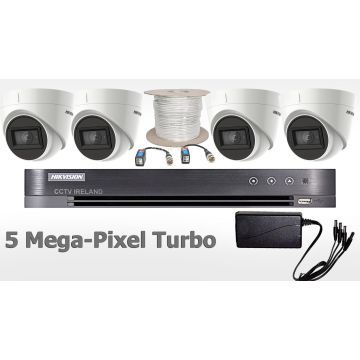 HIKVision 4 Camera Turbo CCTV Kit with 5MP IR Cameras 