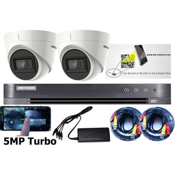 HIKVision 2 Camera Turbo CCTV Kit with 5MP IR Cameras