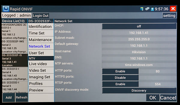 TESTER7-IP-3HD configuring HIKVision IP Cameras using the CCTV test meter TESTER7-IP-3HD configuring HIKVision IP Cameras using the CCTV test meter
